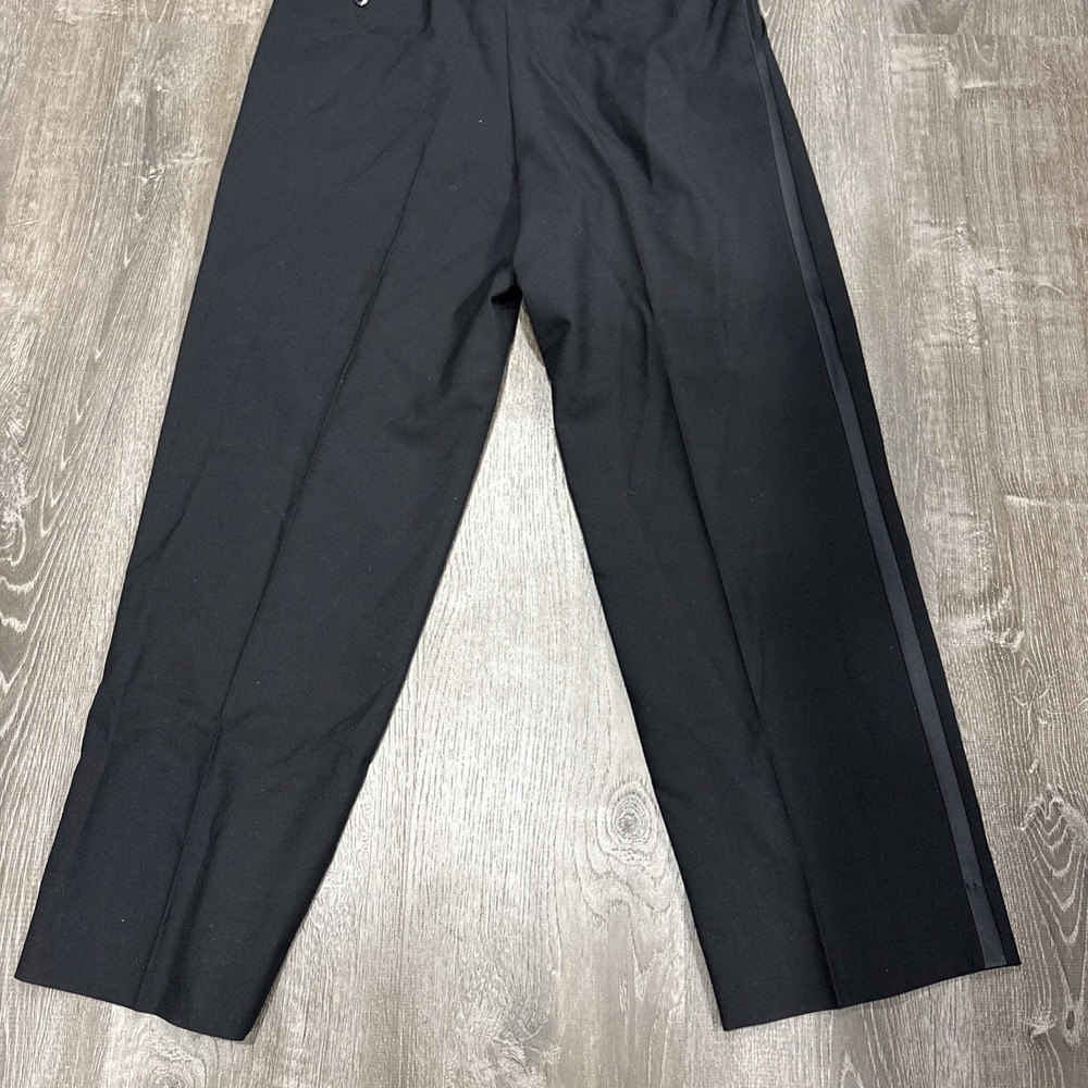VTG 70s Wool Dress Pants With Suspenders Side Belt Talon Zipper Adjustable 38x31 - Picture 16 of 16